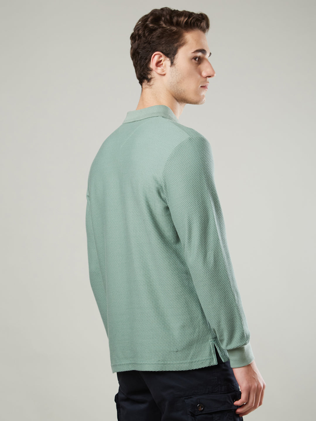 Men’s Jacquard Polo Shirt with Pocket – Full Sleeves