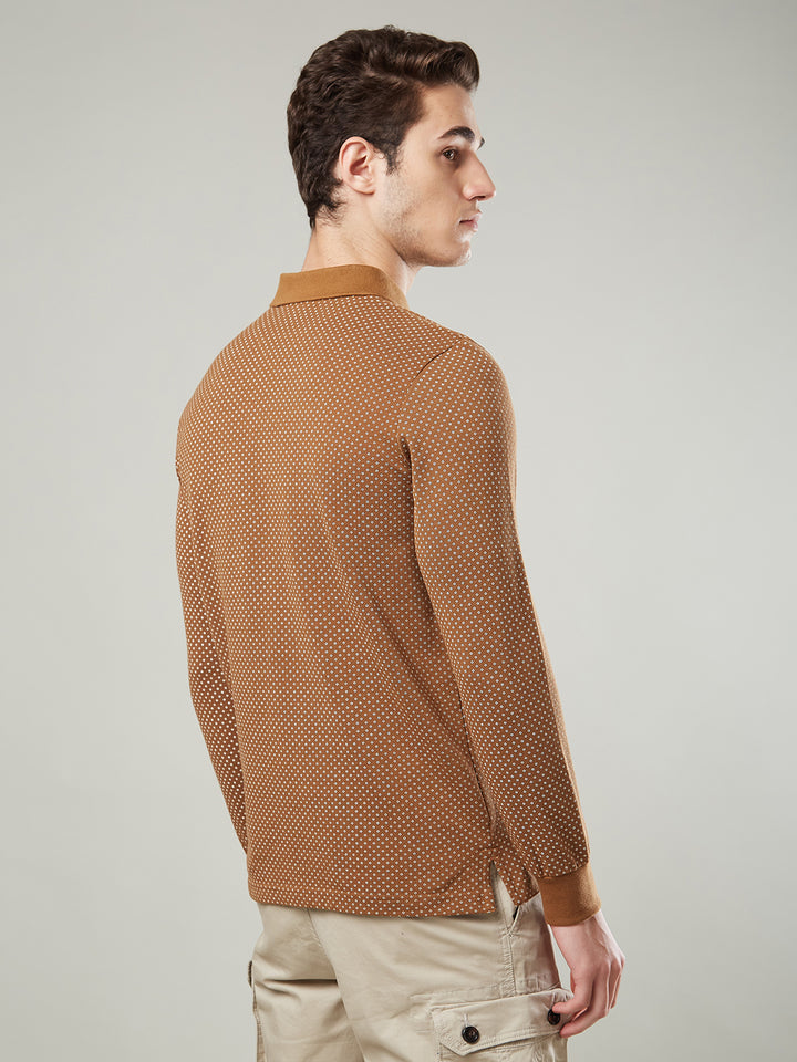 Men’s Jacquard Check Polo – Long Sleeve - T-Shirts