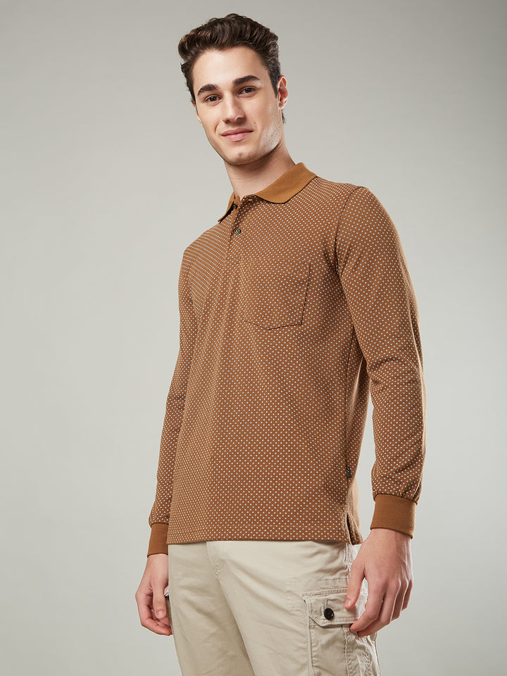Men’s Jacquard Check Polo – Long Sleeve - T-Shirts