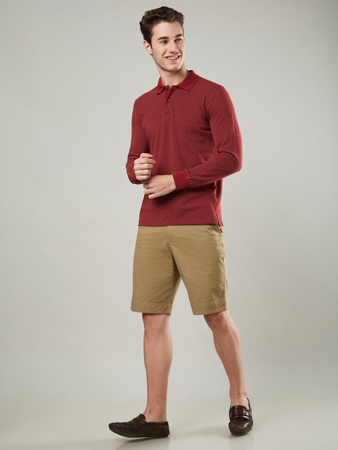 Men’s Jacquard Check Polo – Long Sleeve - T-Shirts