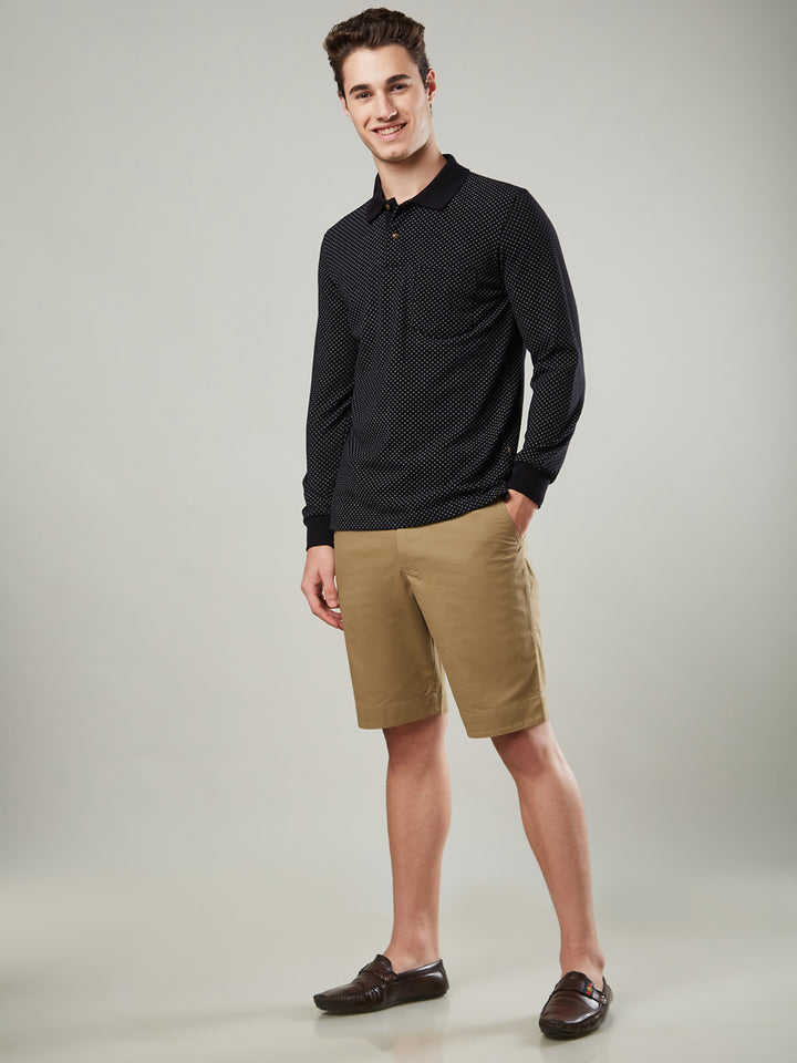 Men’s Jacquard Check Polo – Long Sleeve - T-Shirts