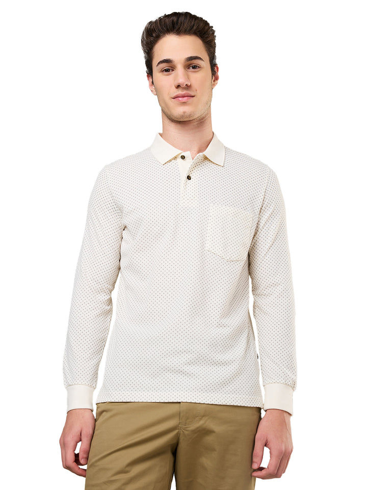 Men’s Jacquard Check Polo – Long Sleeve - T-Shirts