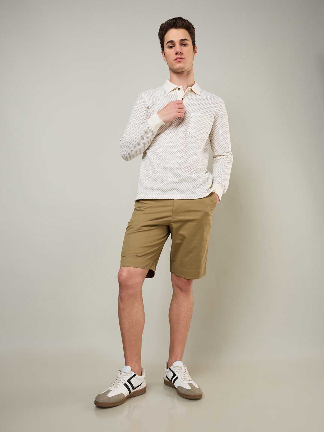 Men’s Jacquard Check Polo – Long Sleeve - T-Shirts