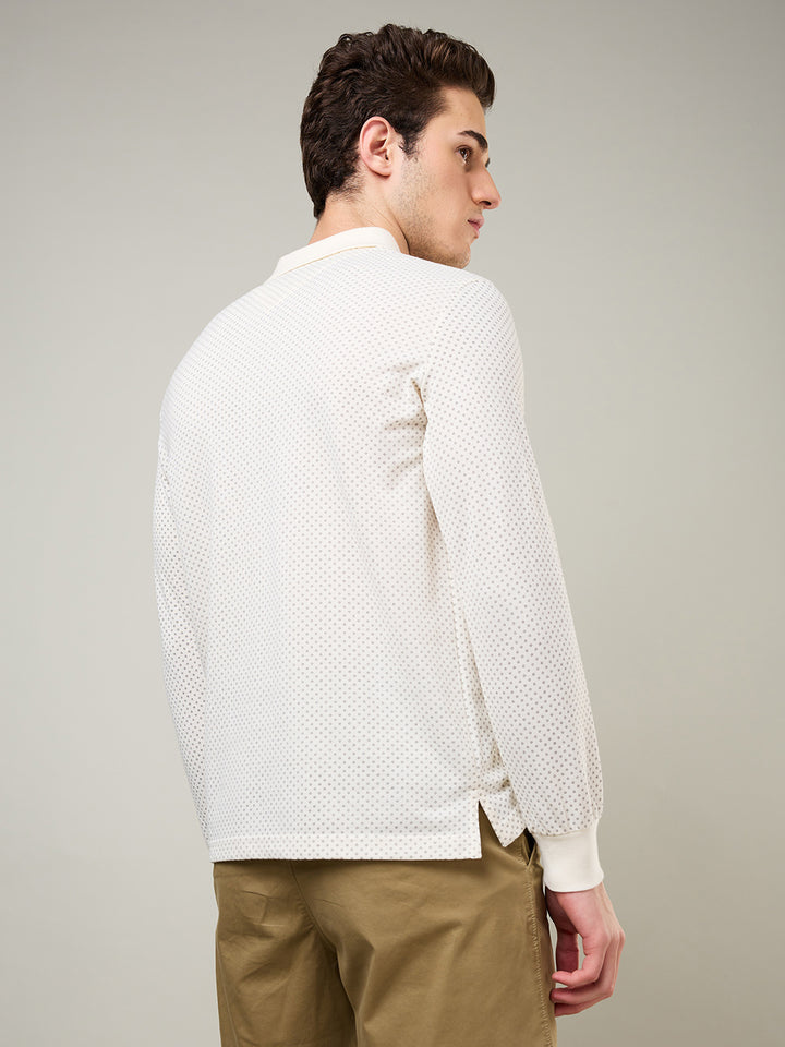 Men’s Jacquard Check Polo – Long Sleeve - T-Shirts