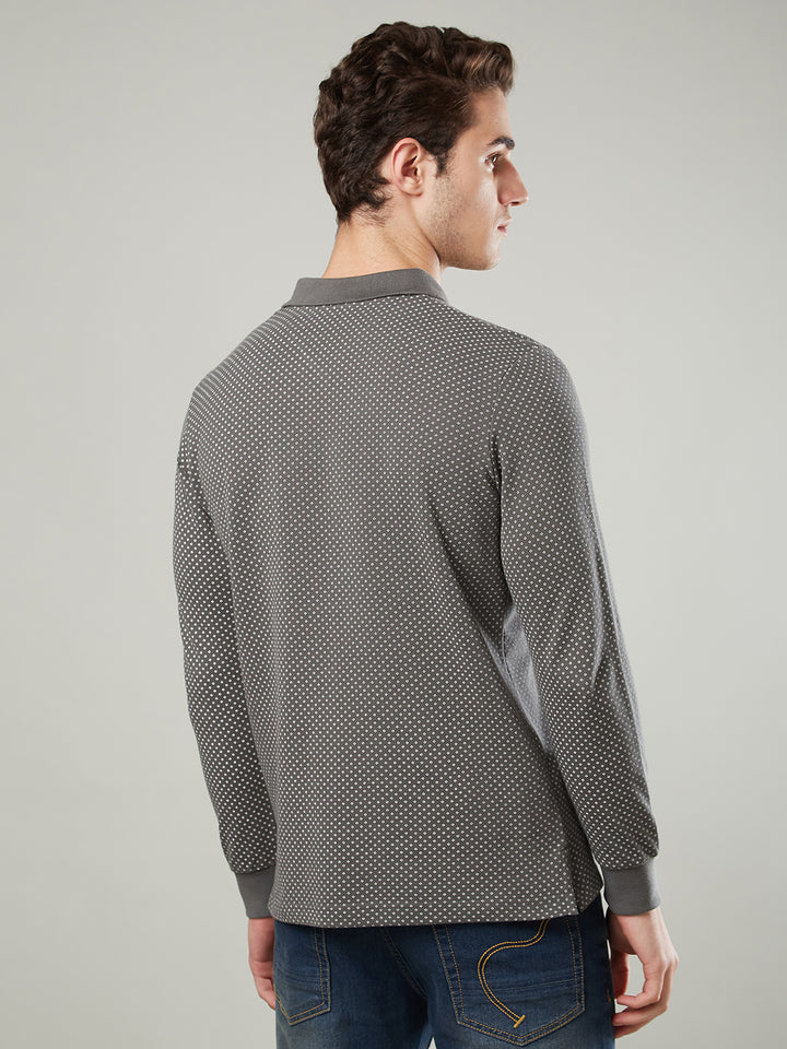 Men’s Jacquard Check Polo – Long Sleeve - T-Shirts