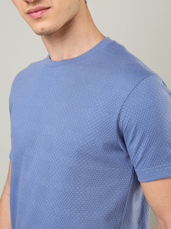 Jacquard Round Neck Tee