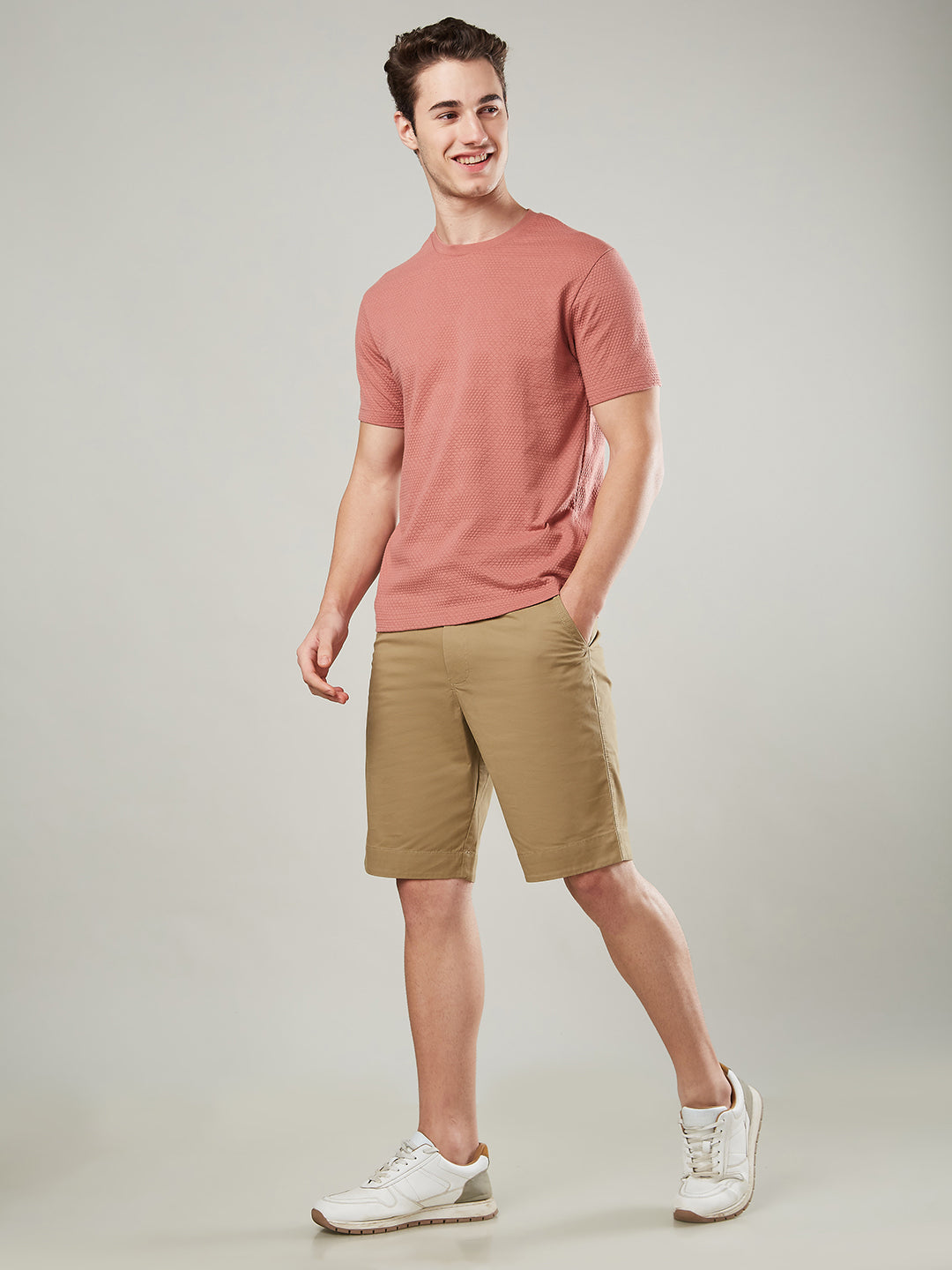 Jacquard Round Neck Tee