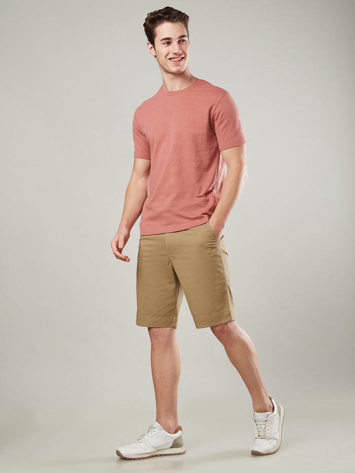 Jacquard Round Neck Tee