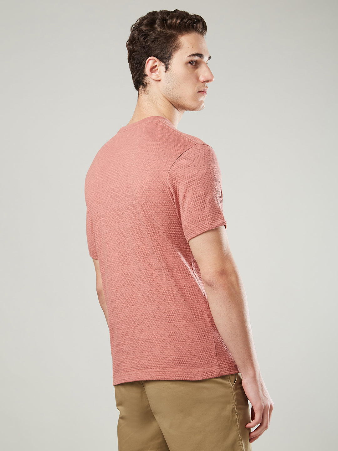 Jacquard Round Neck Tee