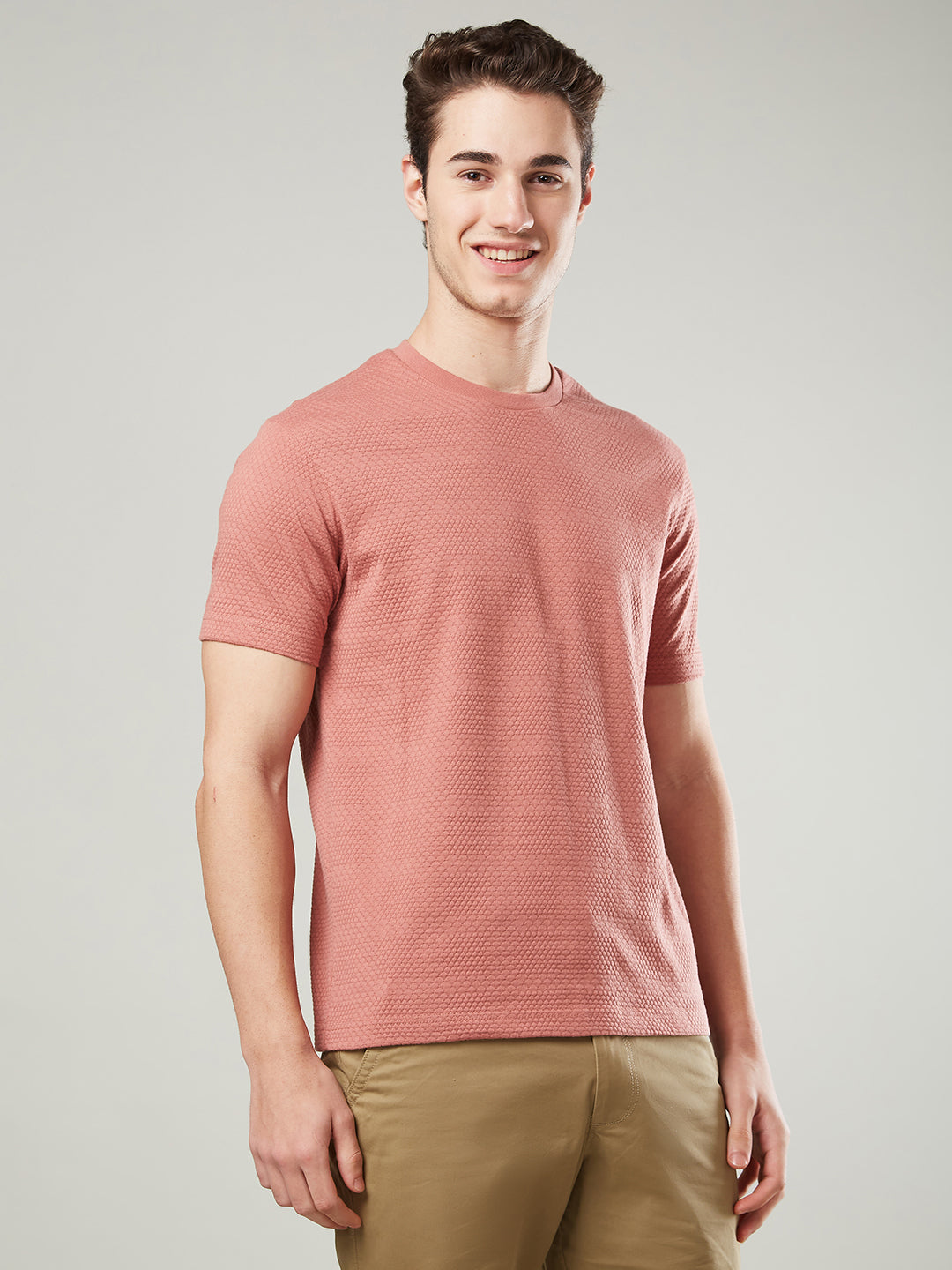 Jacquard Round Neck Tee