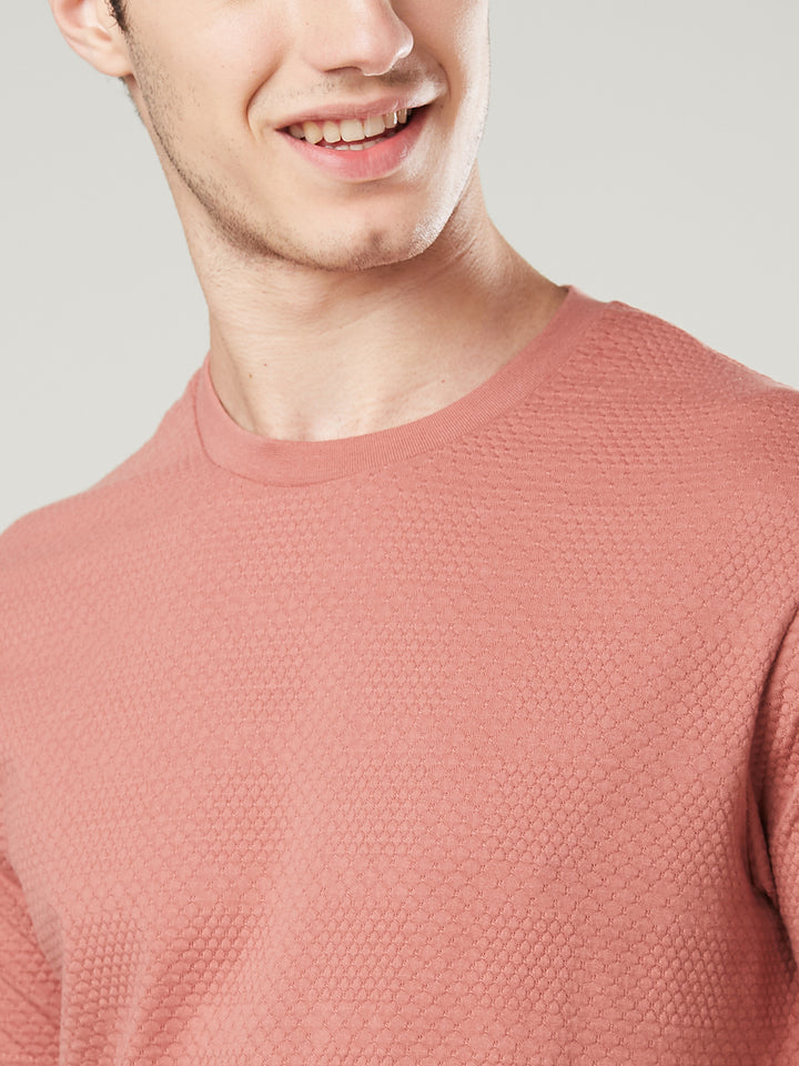 Jacquard Round Neck Tee