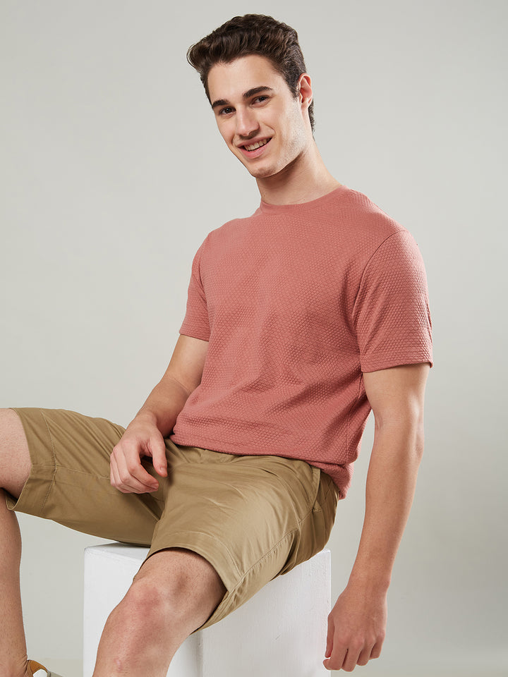 Jacquard Round Neck Tee