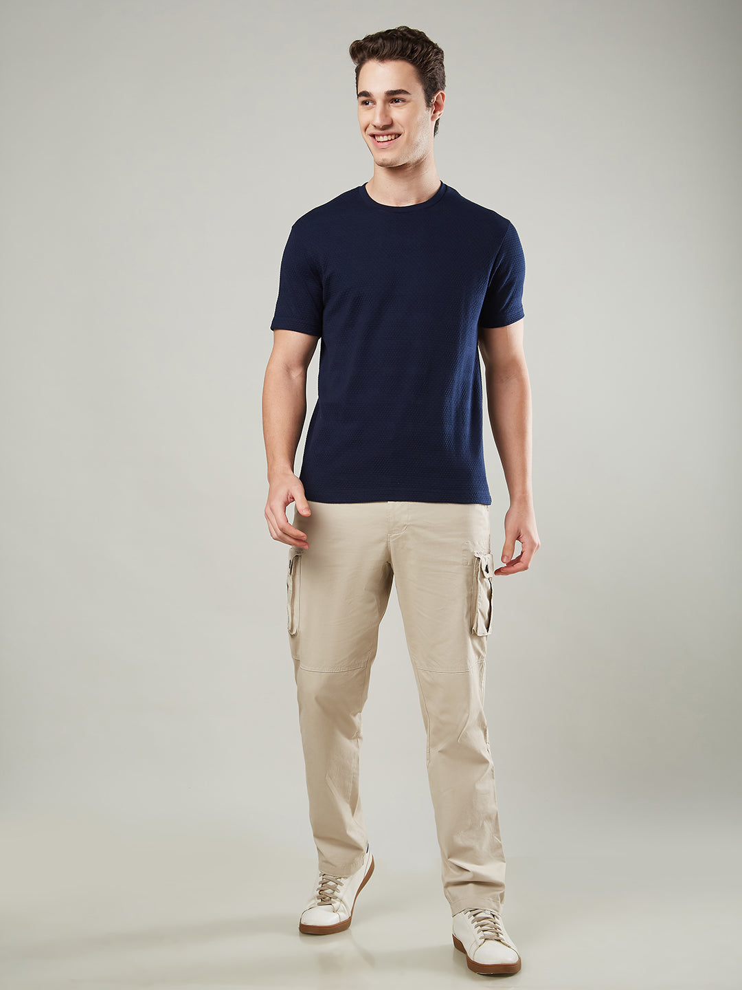 Jacquard Round Neck Tee