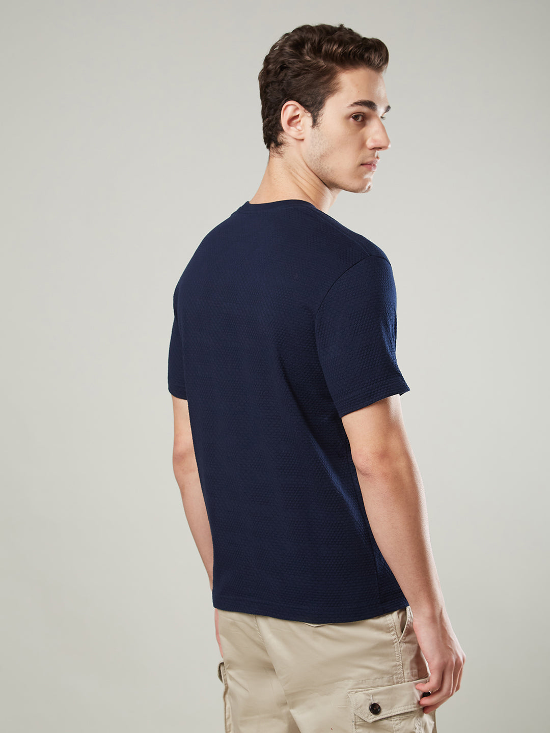 Jacquard Round Neck Tee