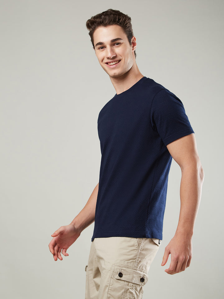 Jacquard Round Neck Tee