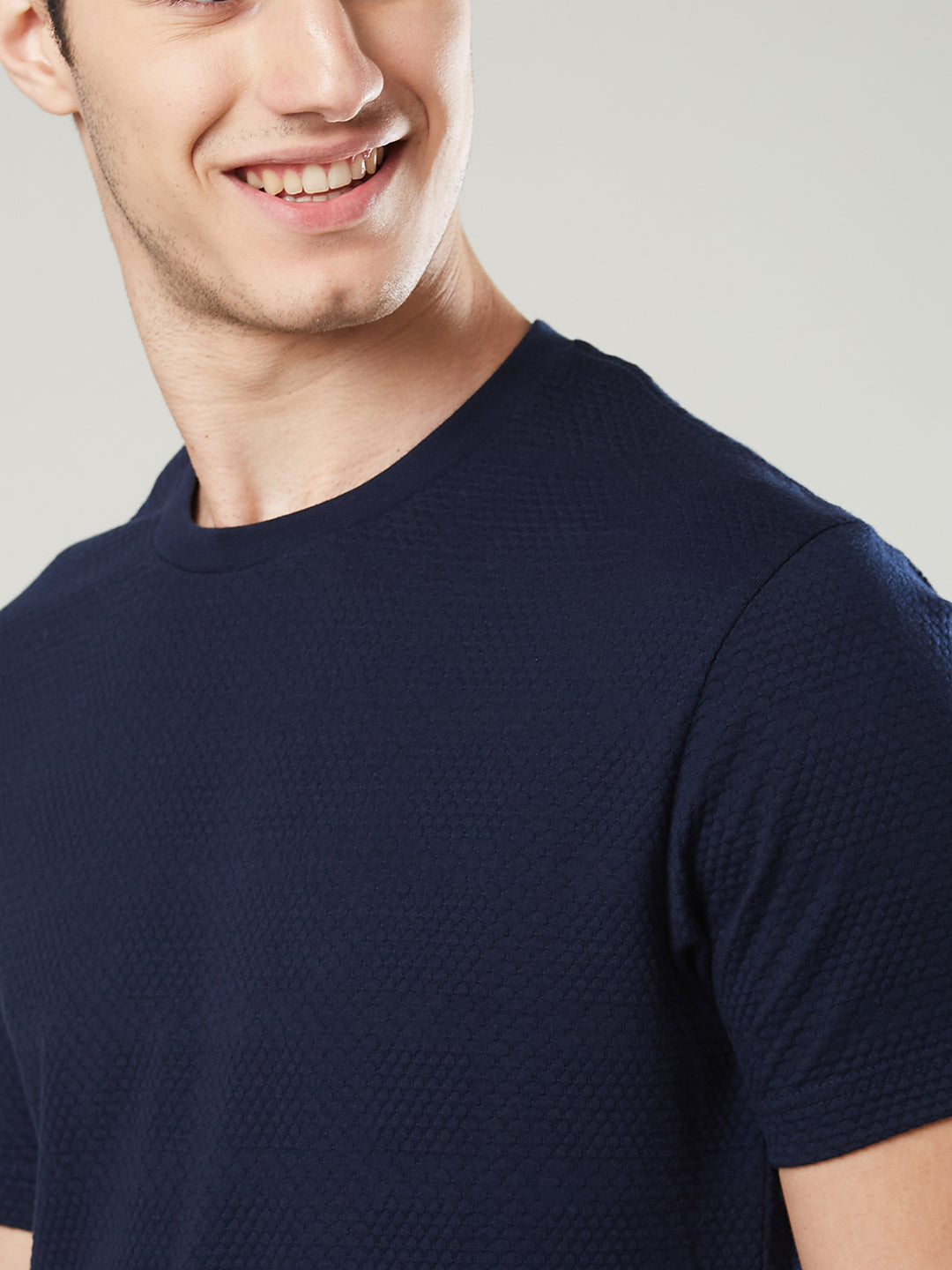 Jacquard Round Neck Tee