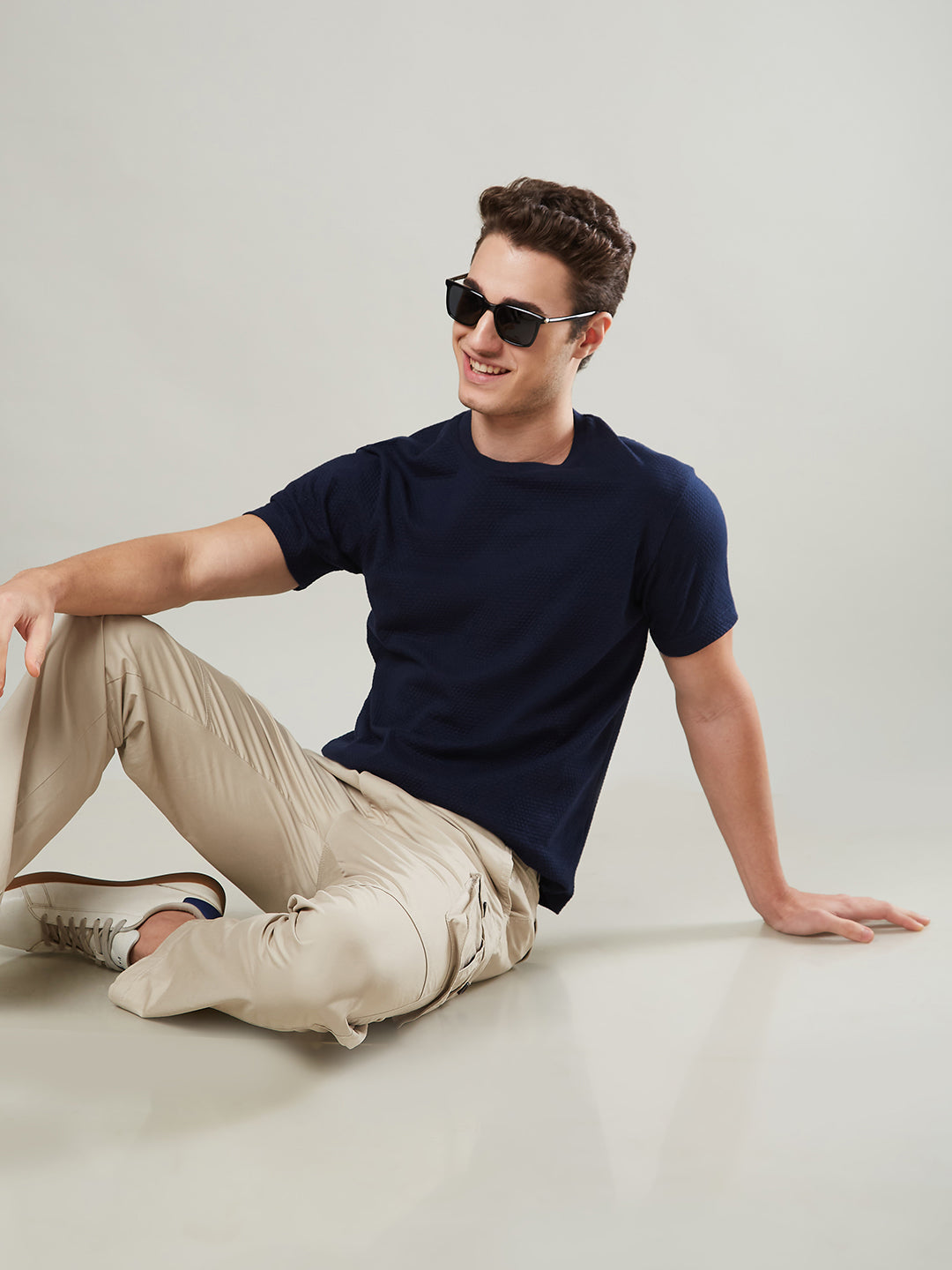 Jacquard Round Neck Tee