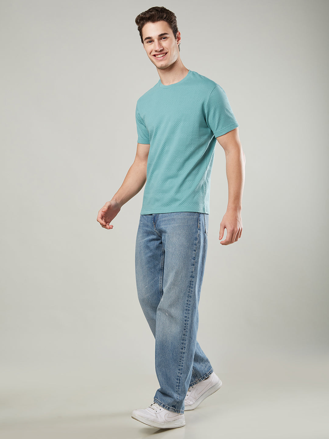 Jacquard Round Neck Tee