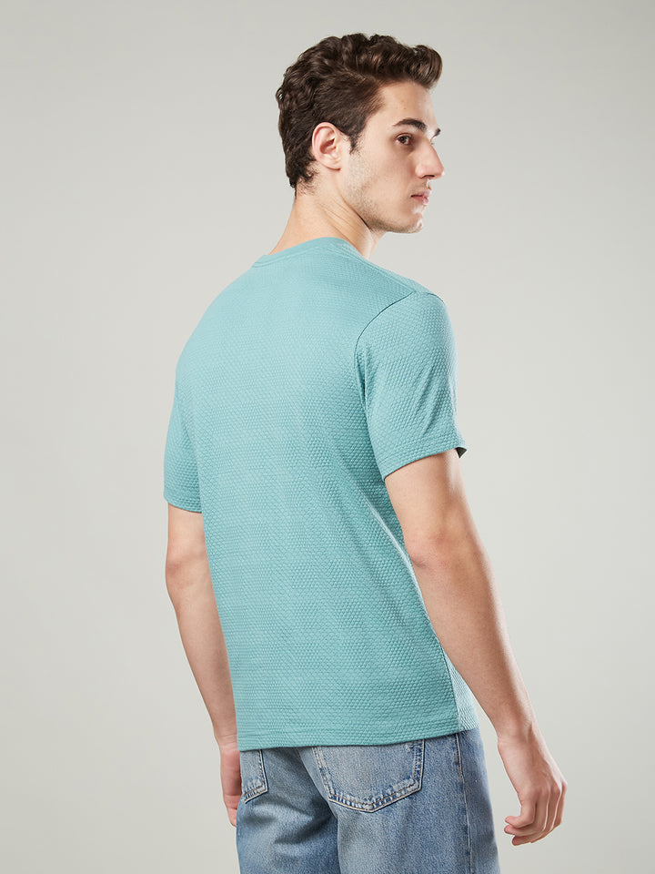 Jacquard Round Neck Tee