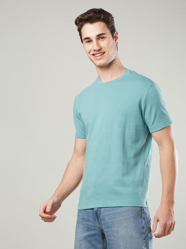 Jacquard Round Neck Tee