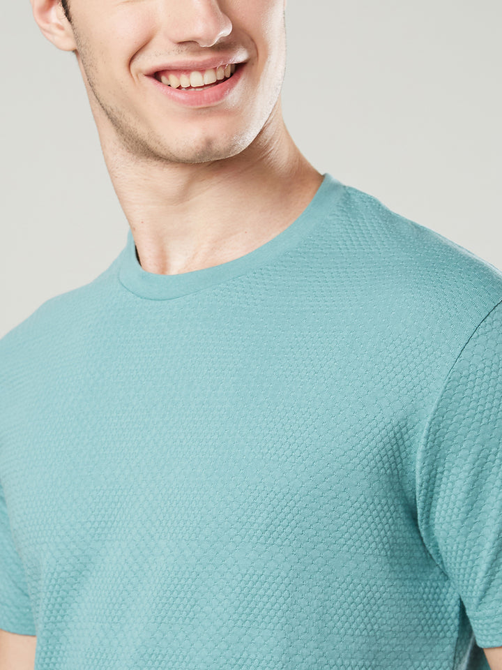 Jacquard Round Neck Tee