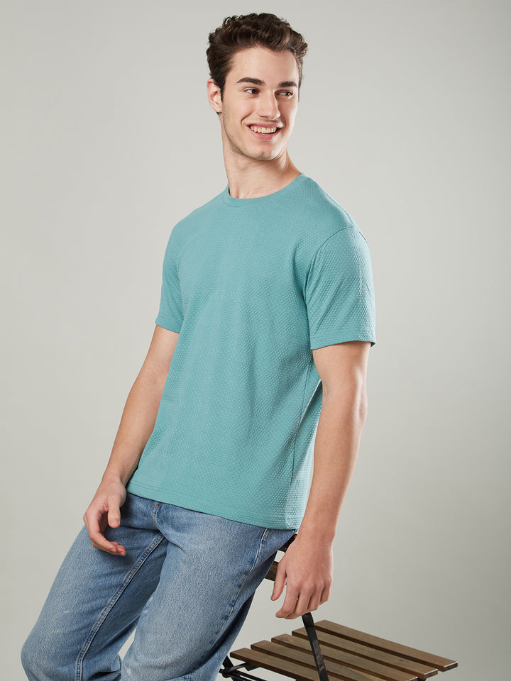 Jacquard Round Neck Tee