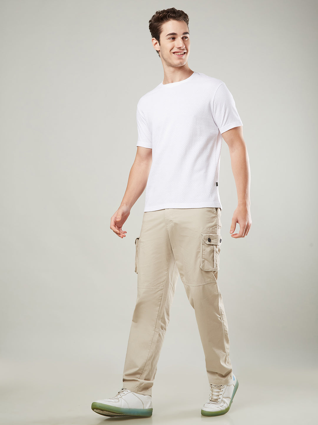 Jacquard Round Neck Tee