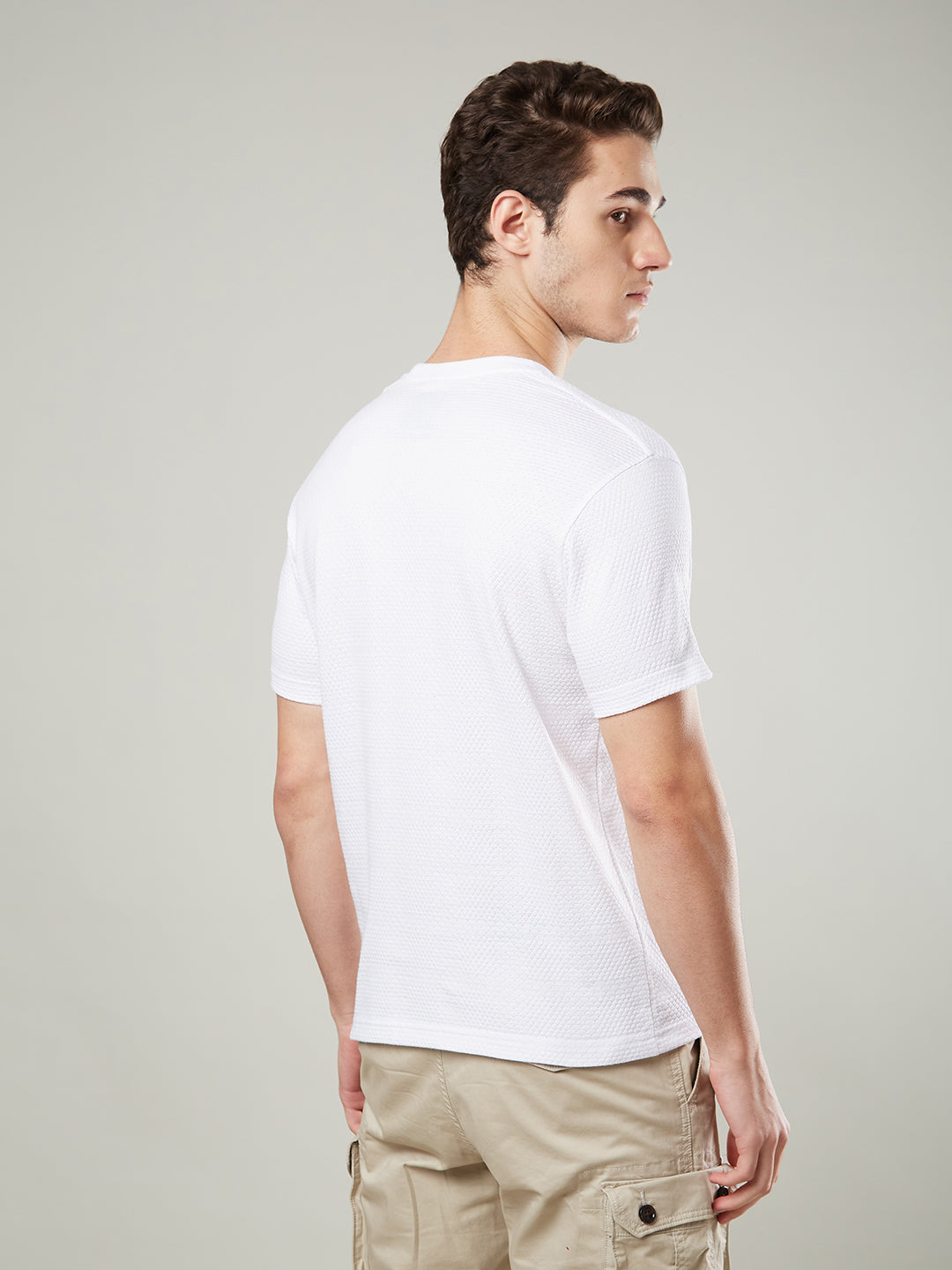 Jacquard Round Neck Tee