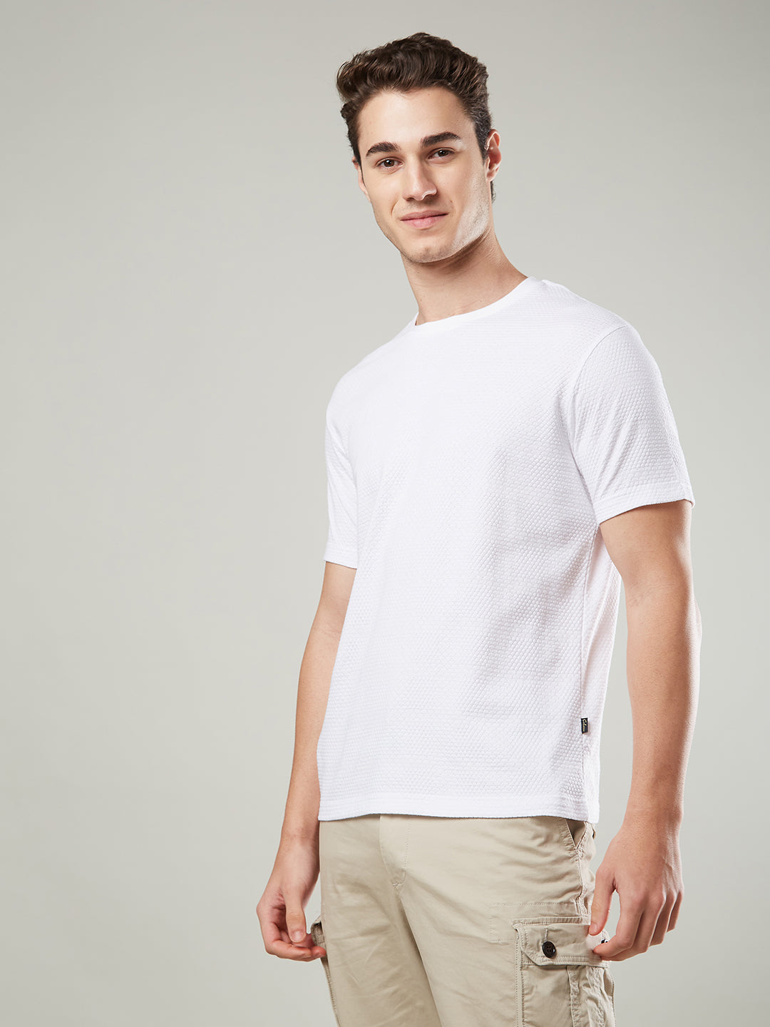 Jacquard Round Neck Tee