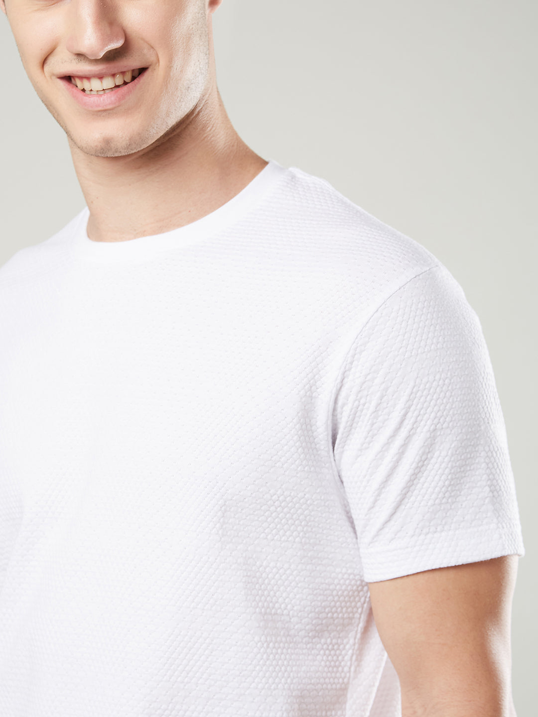 Jacquard Round Neck Tee