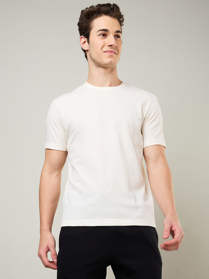 Jacquard Round Neck Tee
