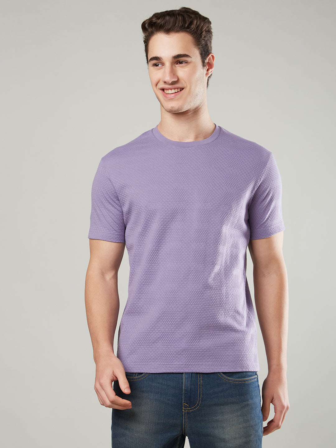Jacquard Round Neck Tee