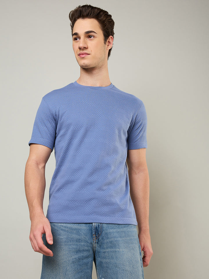 Jacquard Round Neck Tee