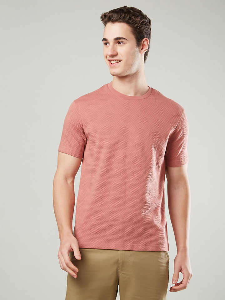Jacquard Round Neck Tee