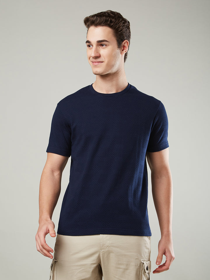 Jacquard Round Neck Tee