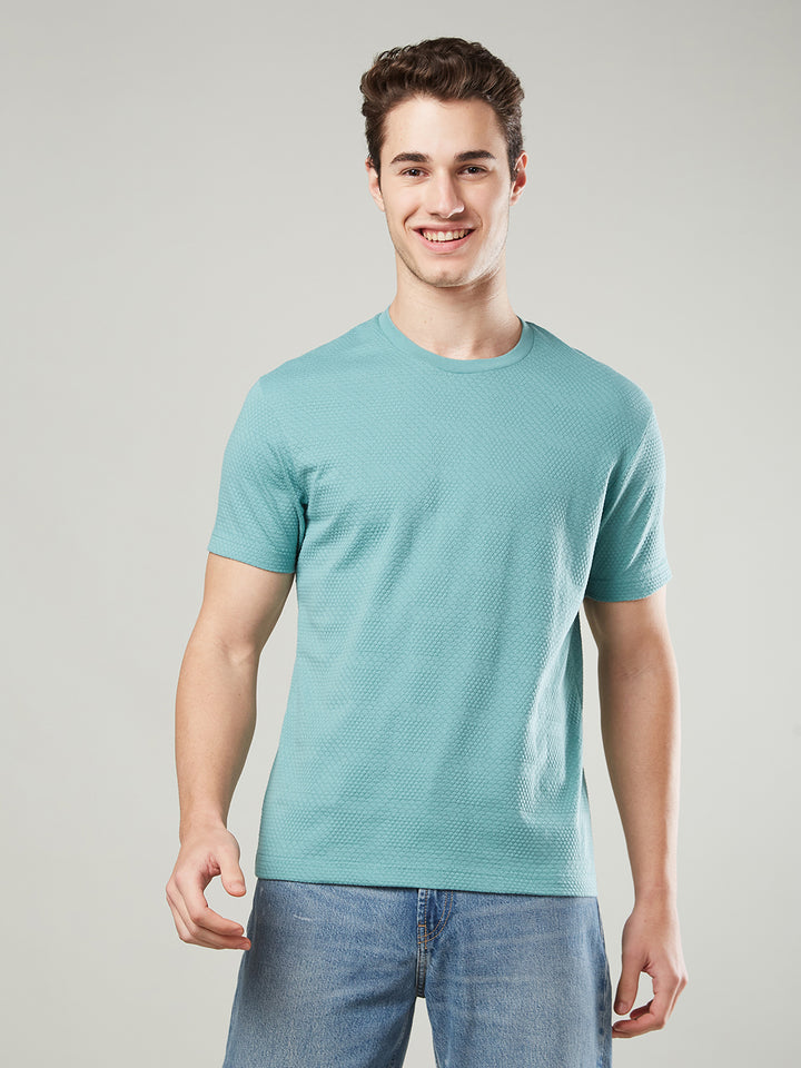 Jacquard Round Neck Tee