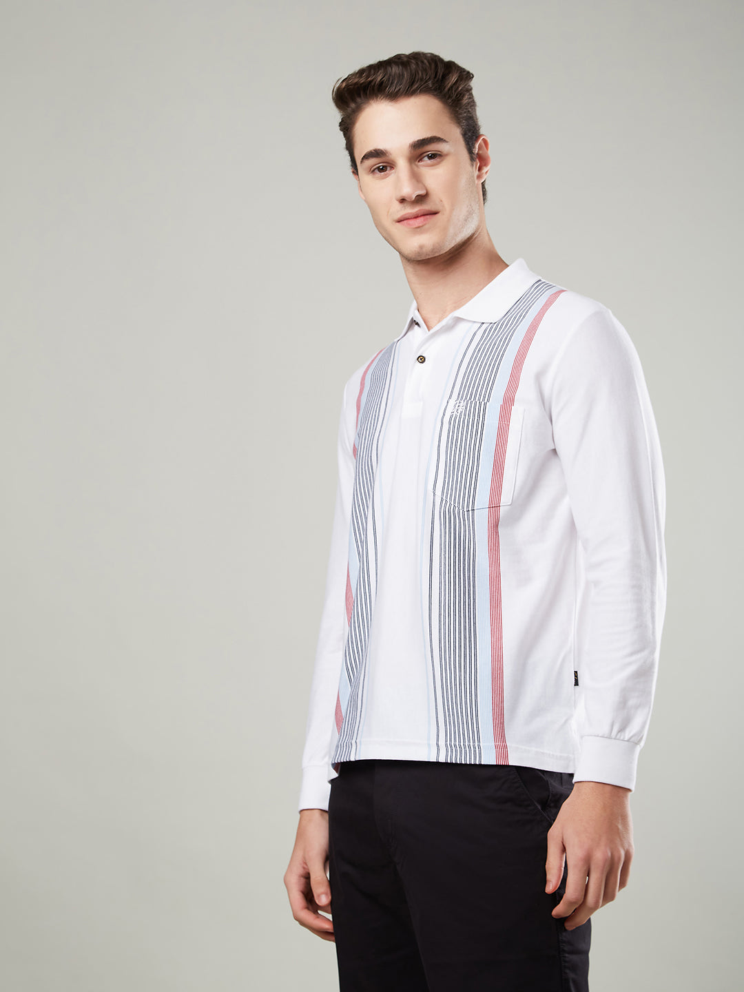 Men’s Striped Polo – Long Sleeve - T-Shirts