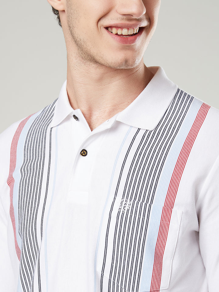 Men’s Striped Polo – Long Sleeve - T-Shirts