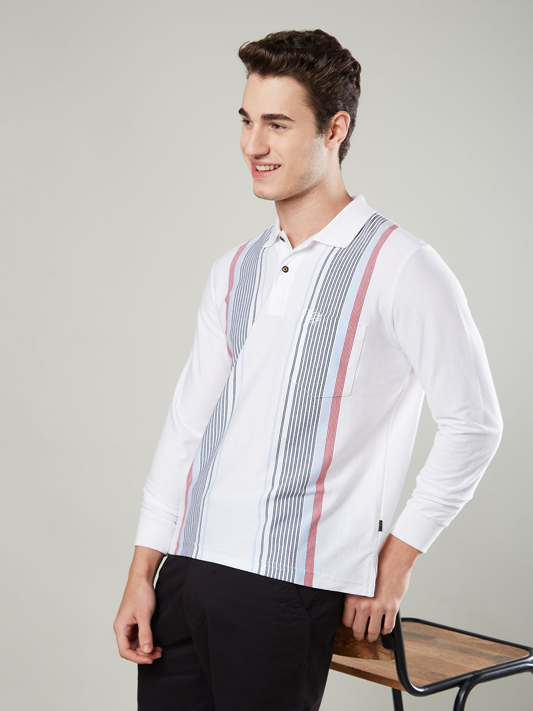 Men’s Striped Polo – Long Sleeve - T-Shirts
