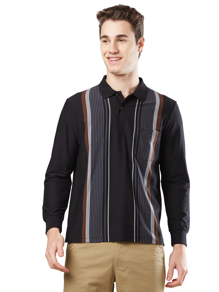 Men’s Striped Polo – Long Sleeve - T-Shirts