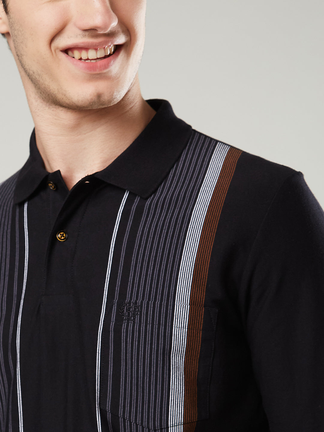 Men’s Striped Polo – Long Sleeve - T-Shirts