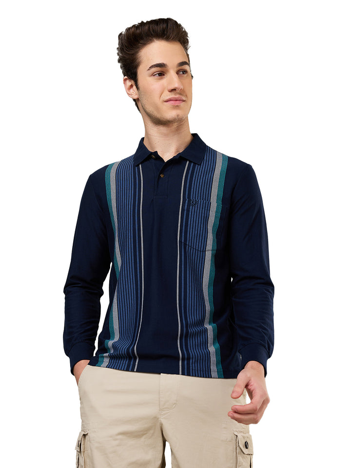 Men’s Striped Polo – Long Sleeve - T-Shirts