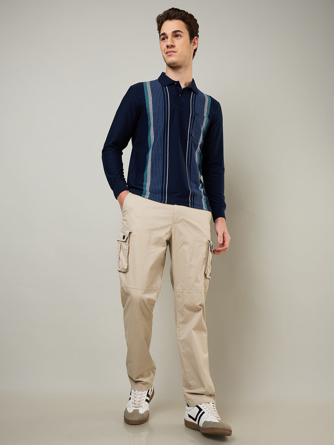 Men’s Striped Polo – Long Sleeve - T-Shirts