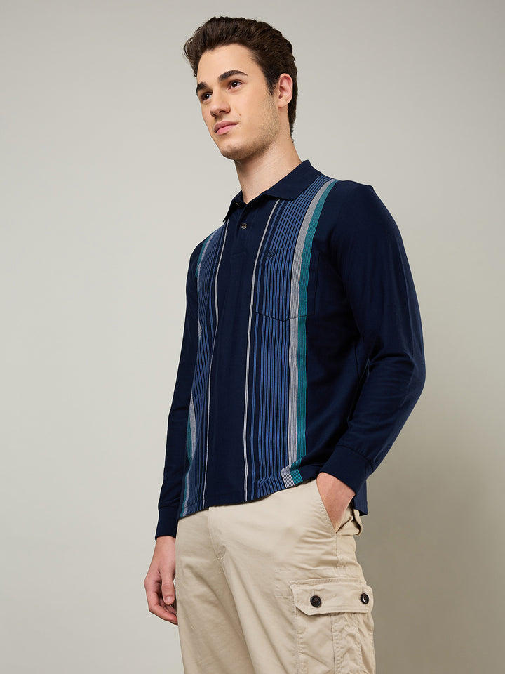 Men’s Striped Polo – Long Sleeve - T-Shirts