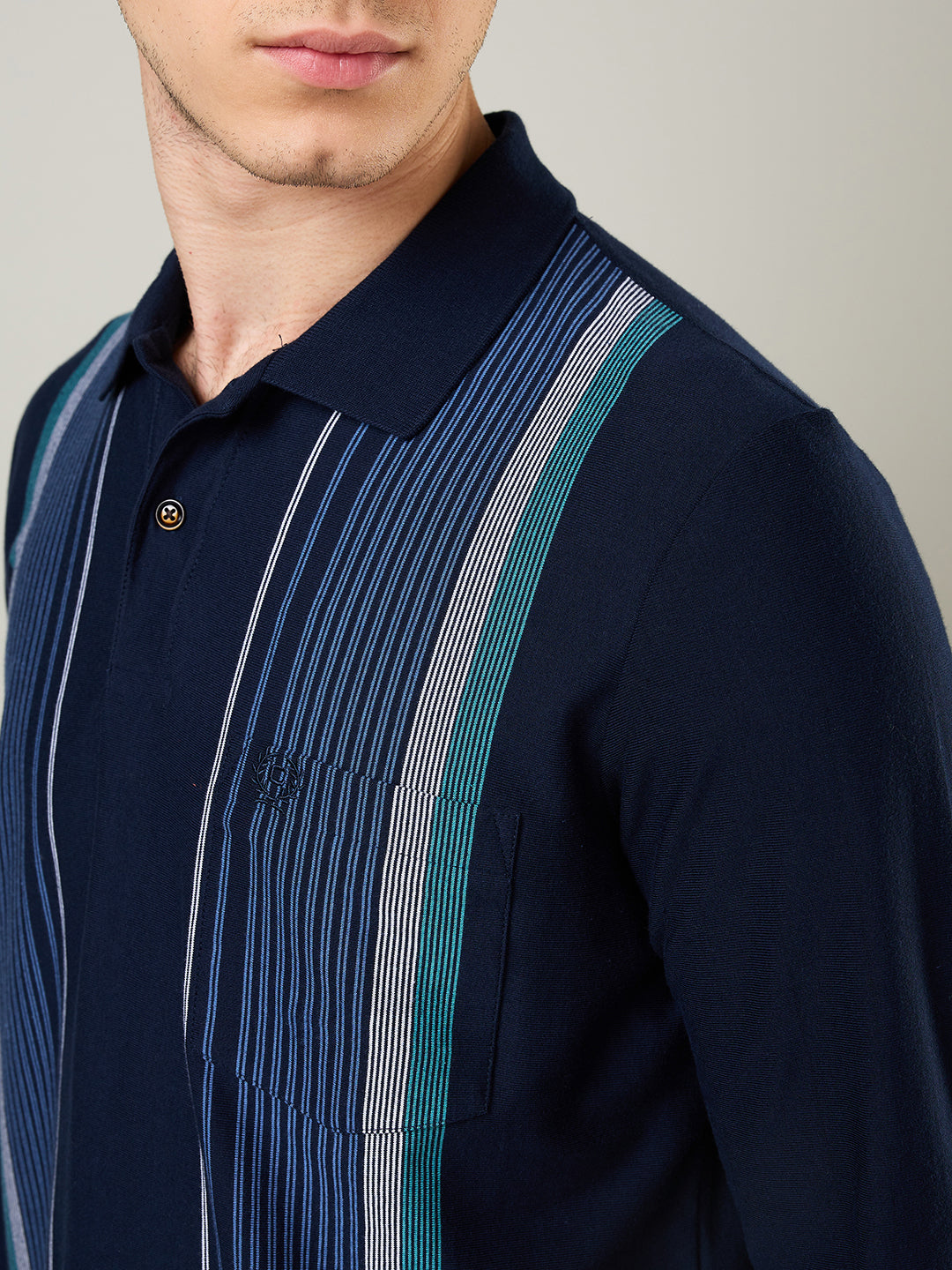 Men’s Striped Polo – Long Sleeve - T-Shirts