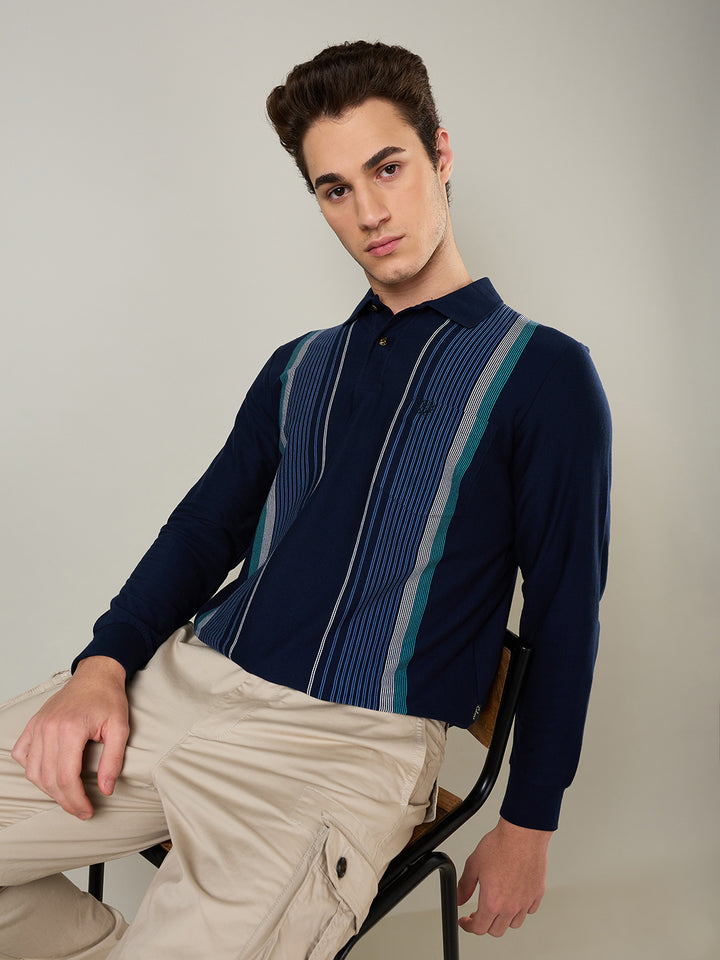 Men’s Striped Polo – Long Sleeve - T-Shirts