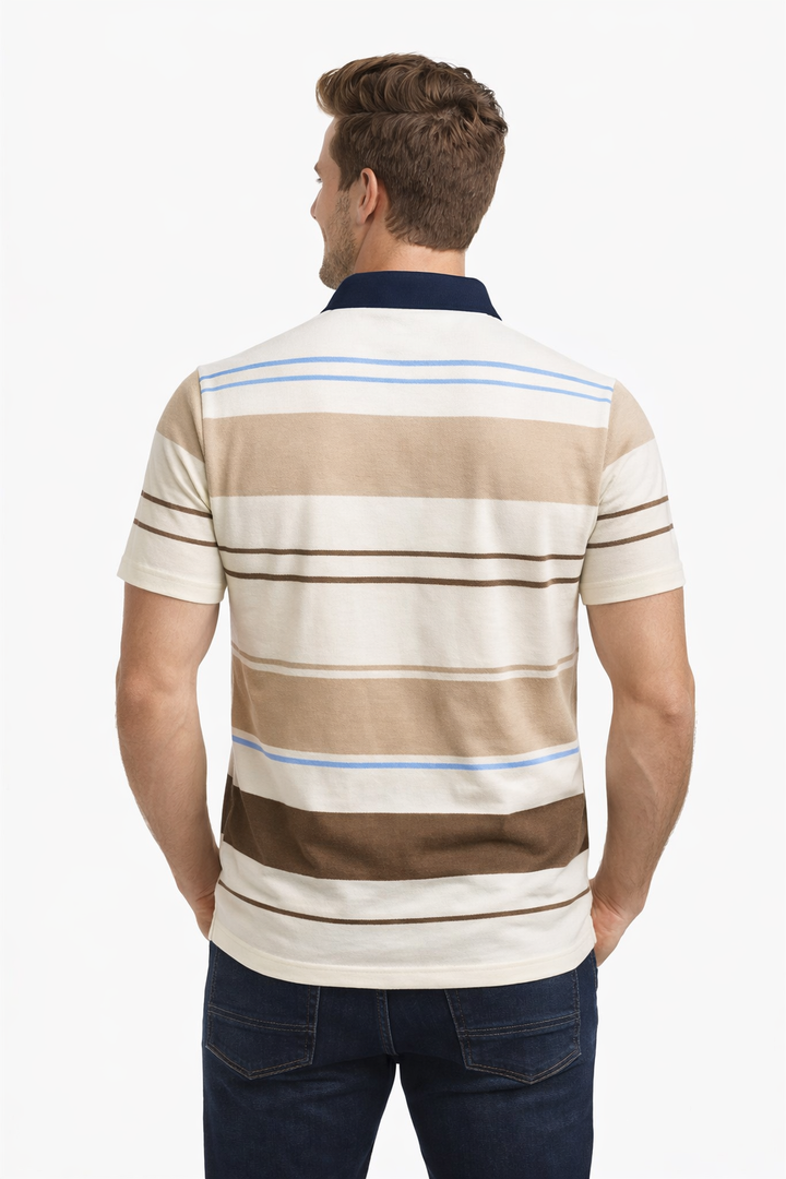 Men’s Half Sleeved Striped Polo