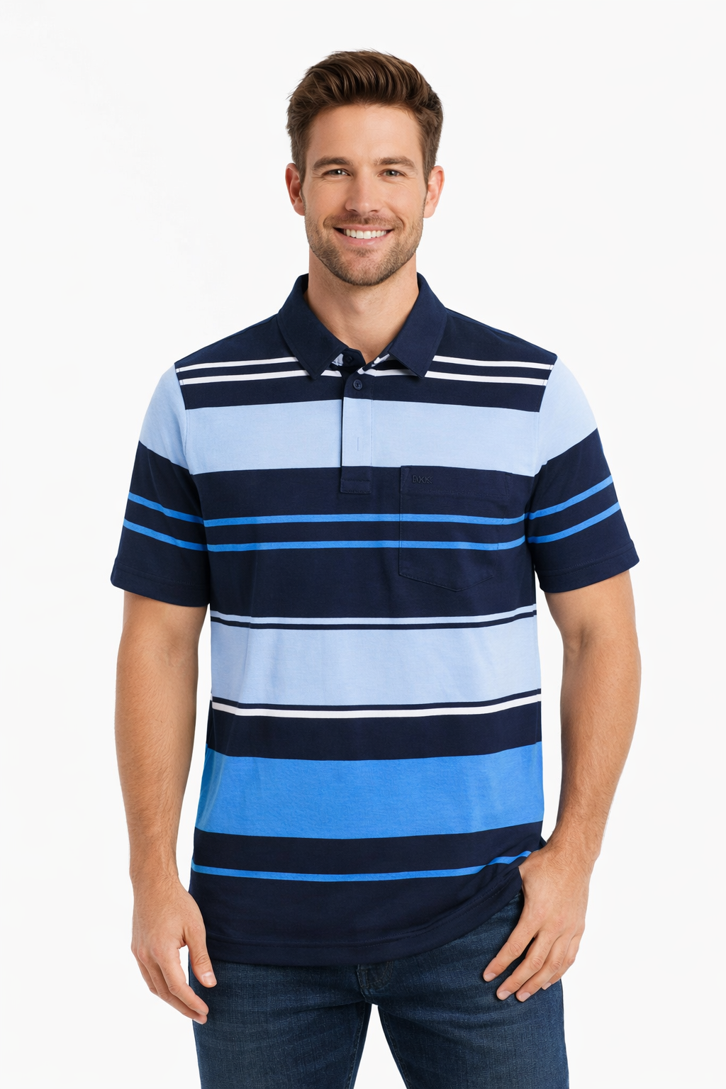 Men’s Half Sleeved Striped Polo