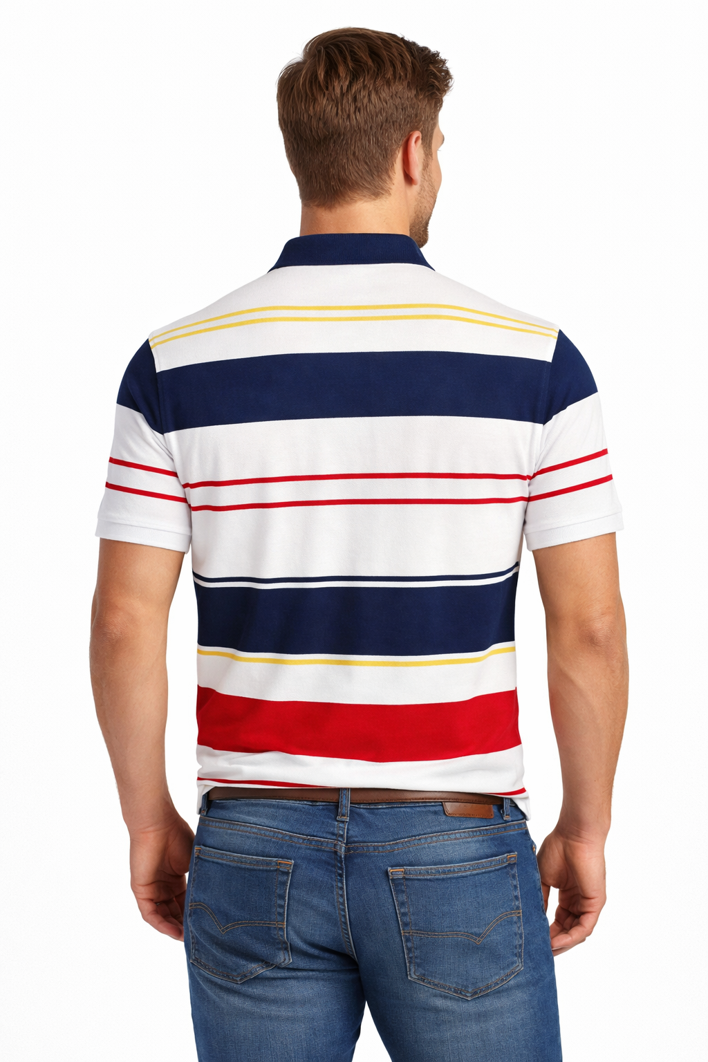 Men’s Half Sleeved Striped Polo