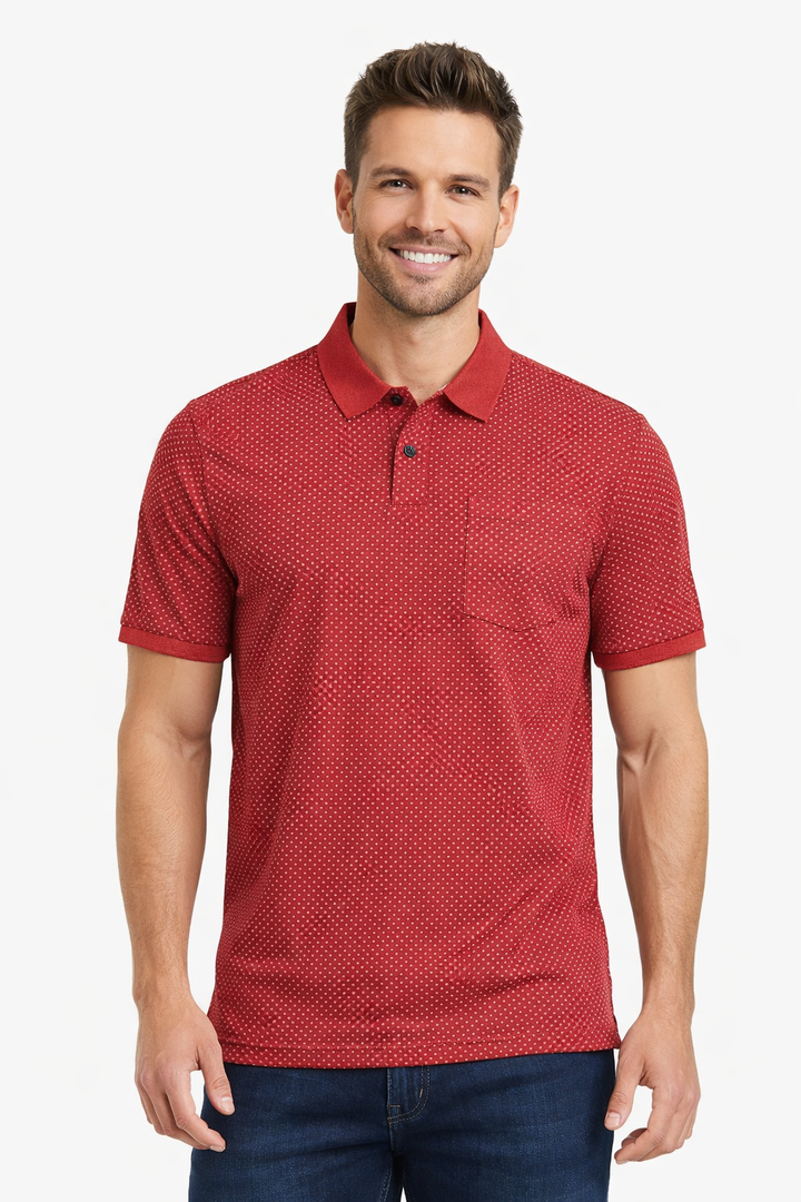 Men’s Micro Geometric Printed Polo